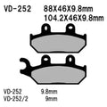 For Yamaha XT600 1995 Vesrah VD-252 Rear Organic Semi-Metallic Brake Pads