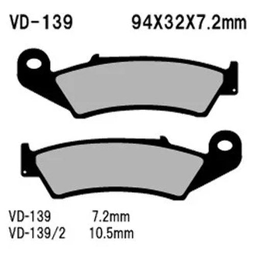 For Honda RVF750R 94-98 Vesrah VD-139/2 Rear Organic Semi-Metallic Brake Pads