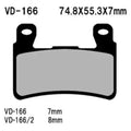 For Honda CBR600F4 2000 Vesrah VD-166 Front Organic Semi-Metallic Brake Pads