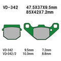 For Suzuki RM85 2002-2004 Vesrah VD-342/2 Rear Organic Semi-Metallic Brake Pads
