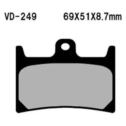 Vesrah VD-249 Front Organic Semi-Metallic Brake Pads