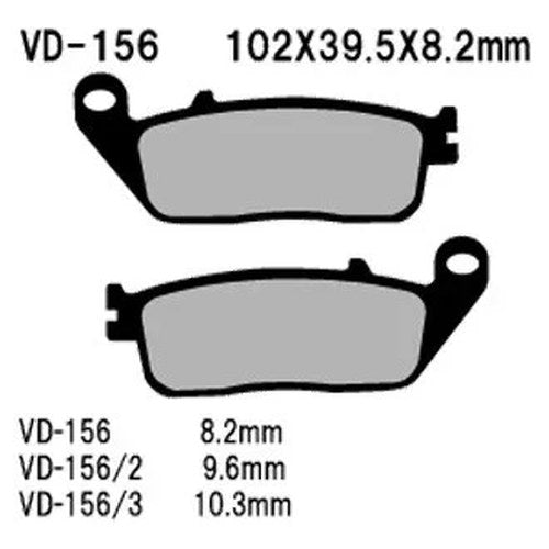 For Triumph Bonneville 01-19 Vesrah VD-156 Rear Organic Semi-Metallic Brake Pads