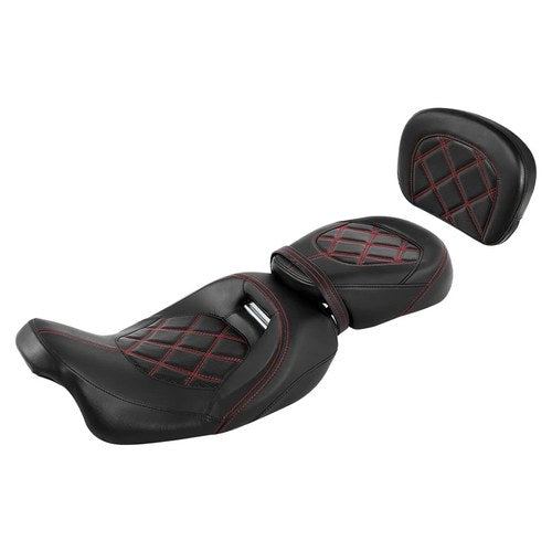 Driver Passenger Seat + Sissy Bar Backrest Fit For Harley Touring Glide 09-23