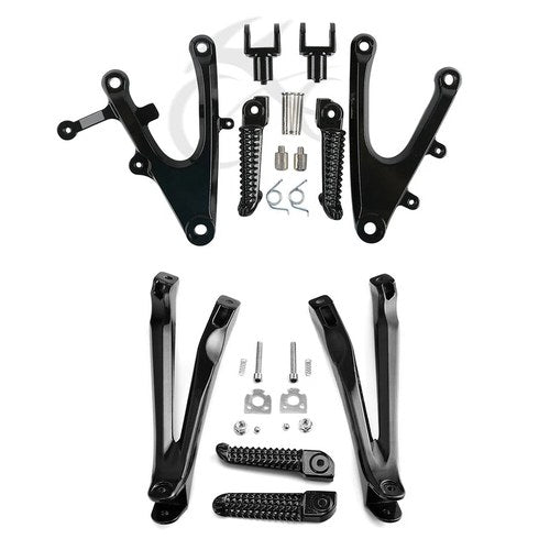 Front Driver & Rear Passenger Foot Pegs Bracket Fit For Yamaha Yzf R1 2004-2006