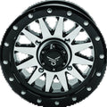QuadBoss Wagon 14x7 Aluminum Wheel For 4+3 Offset 4x156 Black Machined Finish