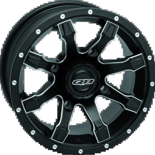 QuadBoss Grinder 12x7 Aluminum Wheel For 4x110 Bolt Pattern Black Finish