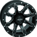 QuadBoss Grinder 12x7 Aluminum Wheel For 4x110 Bolt Pattern Black Finish