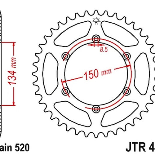 Rear Sprocket 48 Teeth For Kawasaki KX 450 F 2006-2020