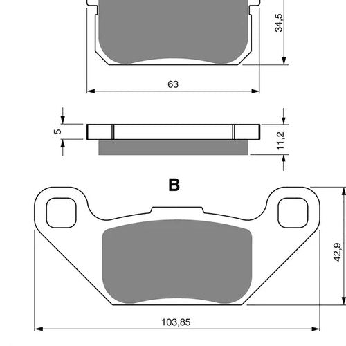Brake Disc Pads Rear Goldfren S33 For Adly Utility 300 2007