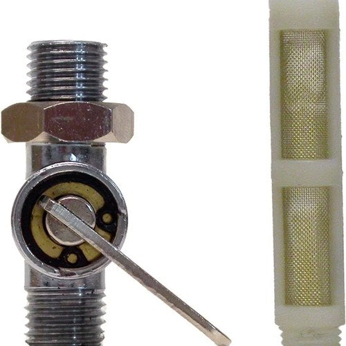 Petrol Tap British 1/2" Chrome with nut,no reserve pipe (Each)