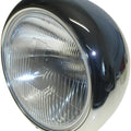 Headlight Round Chrome Bottom Mount Bowl Back 8"