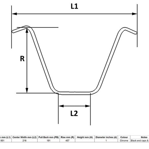 Handlebar 1" Chrome 18" rise with Dimples