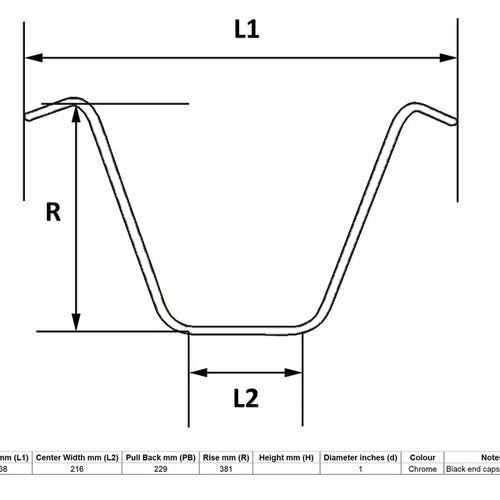 Handlebar 1" Chrome 15" rise with Dimples