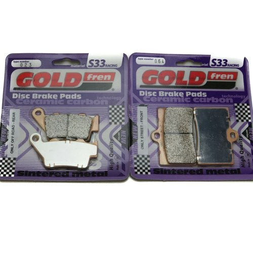 Goldfren S33 Brake Pads Front & Rear For Ktm LC4-E 640 Supermoto Central 2003