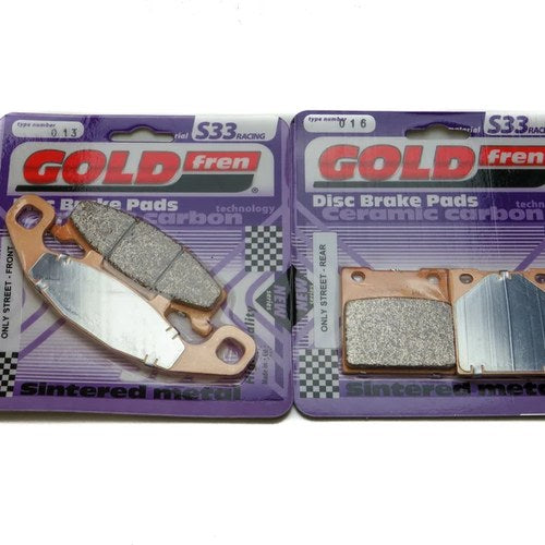 Goldfren S33 Brake Pads Front & Rear For Suzuki Gsx 250 F - Across 1990-1998