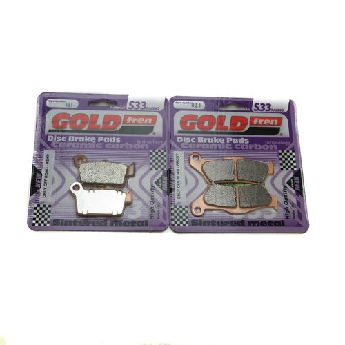 Goldfren S33 Brake Pads Front & Rear For Sherco SX 2.5 i F Moto Cross 2010
