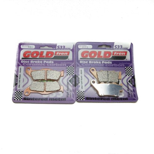 Goldfren S33 Brake Pads Front & Rear For Ktm LC4-E 640 Enduro 2000-2004