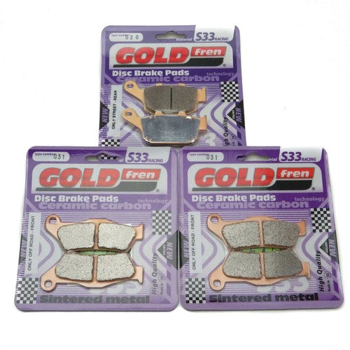 Goldfren S33 Brake Pads Front & Rear For Triumph Tiger 800 XRt ABS 2018-2019