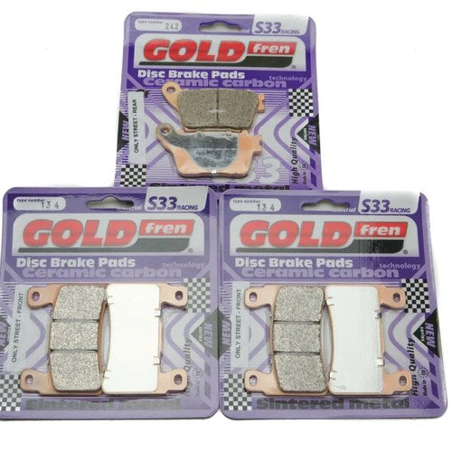 Goldfren S33 Brake Pads Front & Rear For Kawasaki ZX-6R ZX 636 ABS 636 2013-2018