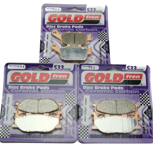 Goldfren S33 Brake Pads Front & Rear For Yamaha XJ6-S Diversion 600 2009-2013