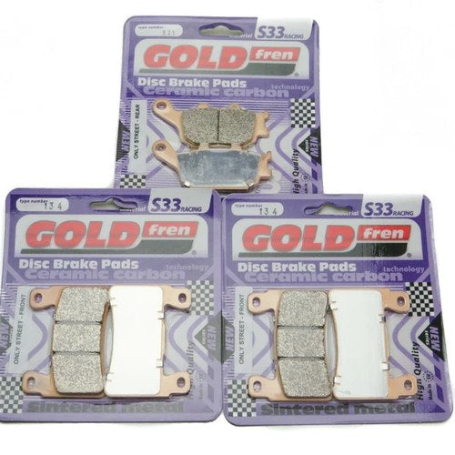 Goldfren S33 Brake Pads Front & Rear For Honda Cbr 900 3 954 Fireblade 2002-2003