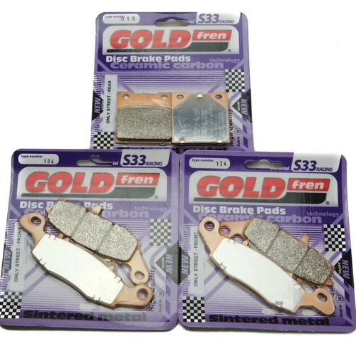 Goldfren S33 Brake Pads Front & Rear For Suzuki Gsx 750 W/X/Y/K1 1998-2003