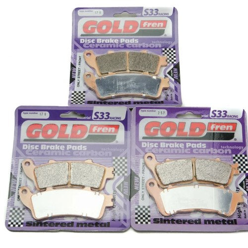 Goldfren S33 Brake Pads Front & Rear For Honda NT 650 Deauville 2002-2005
