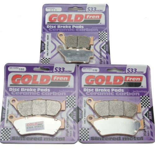 Goldfren S33 Brake Pads Front & Rear For Bmw F 800 GS 2008-2018