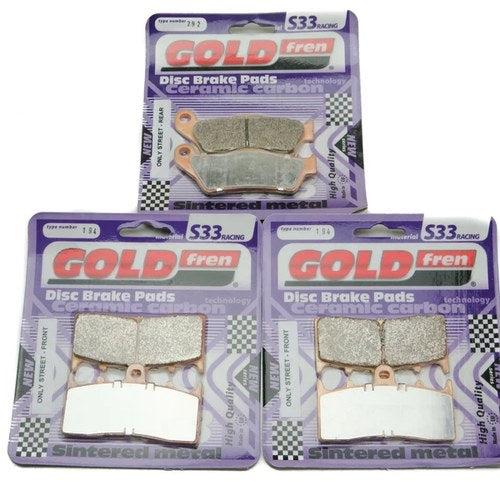 Goldfren S33 Brake Pads Front & Rear For Bmw R1200 R SE 2010-2011