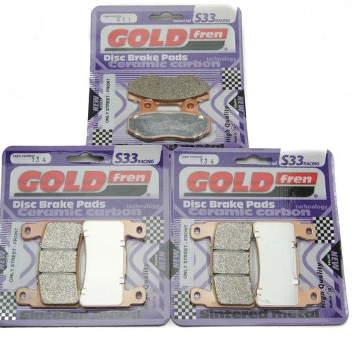Goldfren S33 Brake Pads Front & Rear For Hyosung GT 650 (Naked) 2009-2011