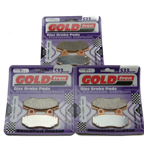 Goldfren S33 Brake Pads Front & Rear For Hyosung Comet GT 650 (Naked) 2004-2006