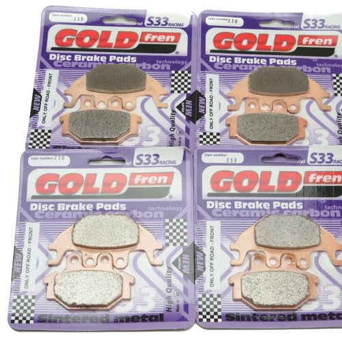 Goldfren S33 Brake Pads Front & Rear For Tgb Avenger 500 R Quad (4x2) 2009-2010