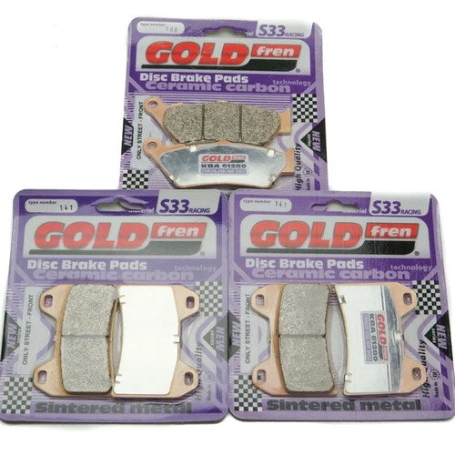 Goldfren S33 Brake Pads Front & Rear For Moto Guzzi Mgx 21 1400 2016-2019