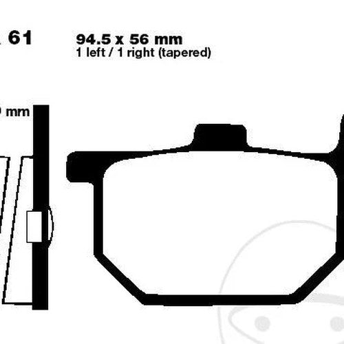 Ebc Brake Pads Tapered Finish FA061