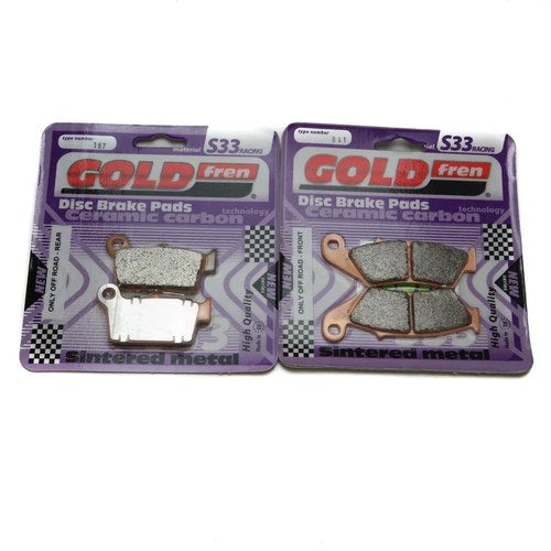 Goldfren S33 Brake Pads Front & Rear For Suzuki RM-Z 250 K7-K9/L0-L9 2008-2019