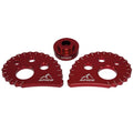 Apico Trials Snail Chain Adjuster Cams For 20mm (With Spacer - Oversize) Red