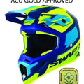 Swap'S MX Helmet XL 62 BLUE/YELLOW, Acu Gold Approved