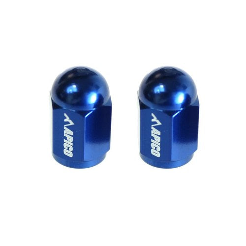 CNC aluminium valve caps blue