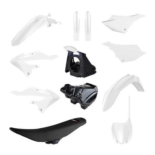 Polisport Plastic Kit + SEAT/TANK Yamaha YZ250 02-21, White RE-STYLE 22-25