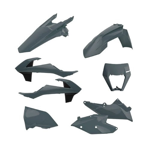 Polisport Plastic Kit + Fork GUARDS/MASK KTM EXC/EXC-F 2017-2019, Nardo Grey