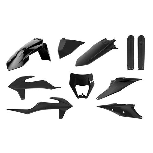 Polisport Plastic Kit + Fork GUARDS/MASK KTM EXC/EXC-F 2020-2023, Black