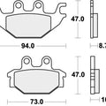 Sbs Brake Pads Rear For Yamaha MT 125 2014 - 2019