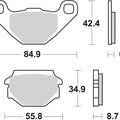 Sbs Brake Pads Rear For Kymco 125 Agility City 2011 - 2017
