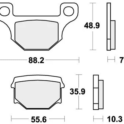 Sbs Brake Pads Rear For Motorhispania MH7 125 Naked 2008 - 2014