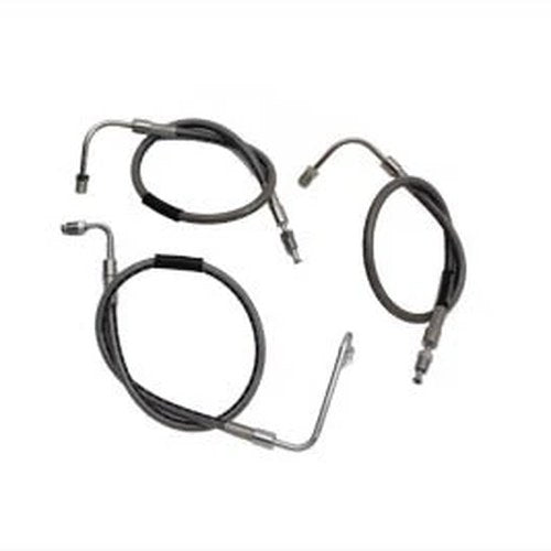 Stainless Steel Front Brake Hoses 23-3/4 inch and 21 inch for Harley-Davidson