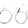 41-1/2 inch Stainless Steel Throttle and Idle Cable Set for Harley-Davidson