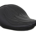 Black Solo Seat with Flame Stitch Small for Harley-Davidson