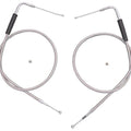 30-1/2 inch Stainless Steel Throttle and Idle Cable Set for Harley-Davidson