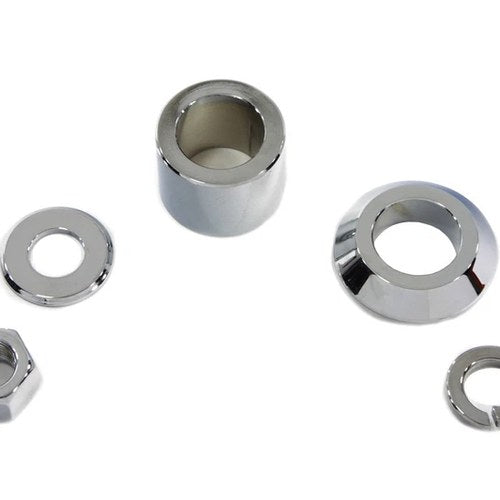 Front Axle Spacer Kit Smooth Style Chrome for Harley-Davidson