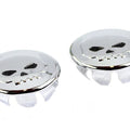 Skull Handlebar End Plug Set Chrome for Harley-Davidson